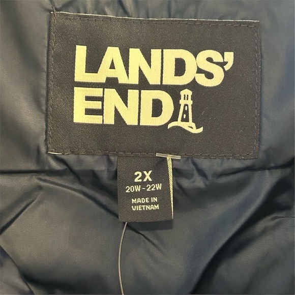 Lands' End Women's 2X Deep Sea Navy Blue Down Puffer Vest Quilted Lightweight - Picture 6 of 9